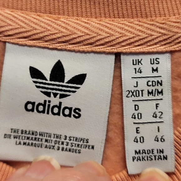 Adidas Adicolor Essentials Fleece Sweatshirt in Coral - Size M - Picture 5 of 8